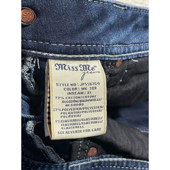 Miss Me Skinny Jeans Womens 26 JP5567G4 Embroidered Pockets Denim Low RIse Y2K - Picture 12 of 15